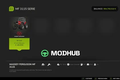 Mod Massey Ferguson 3115 für Farming Simulator 25 — 3