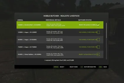 Мобільний м’ясник для Realistic Livestock для Farming Simulator 25