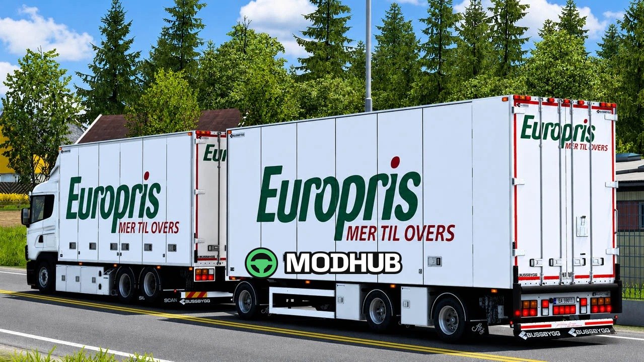 Bussbygg Chassis + Drawbar Trailer v1.6 для ETS2