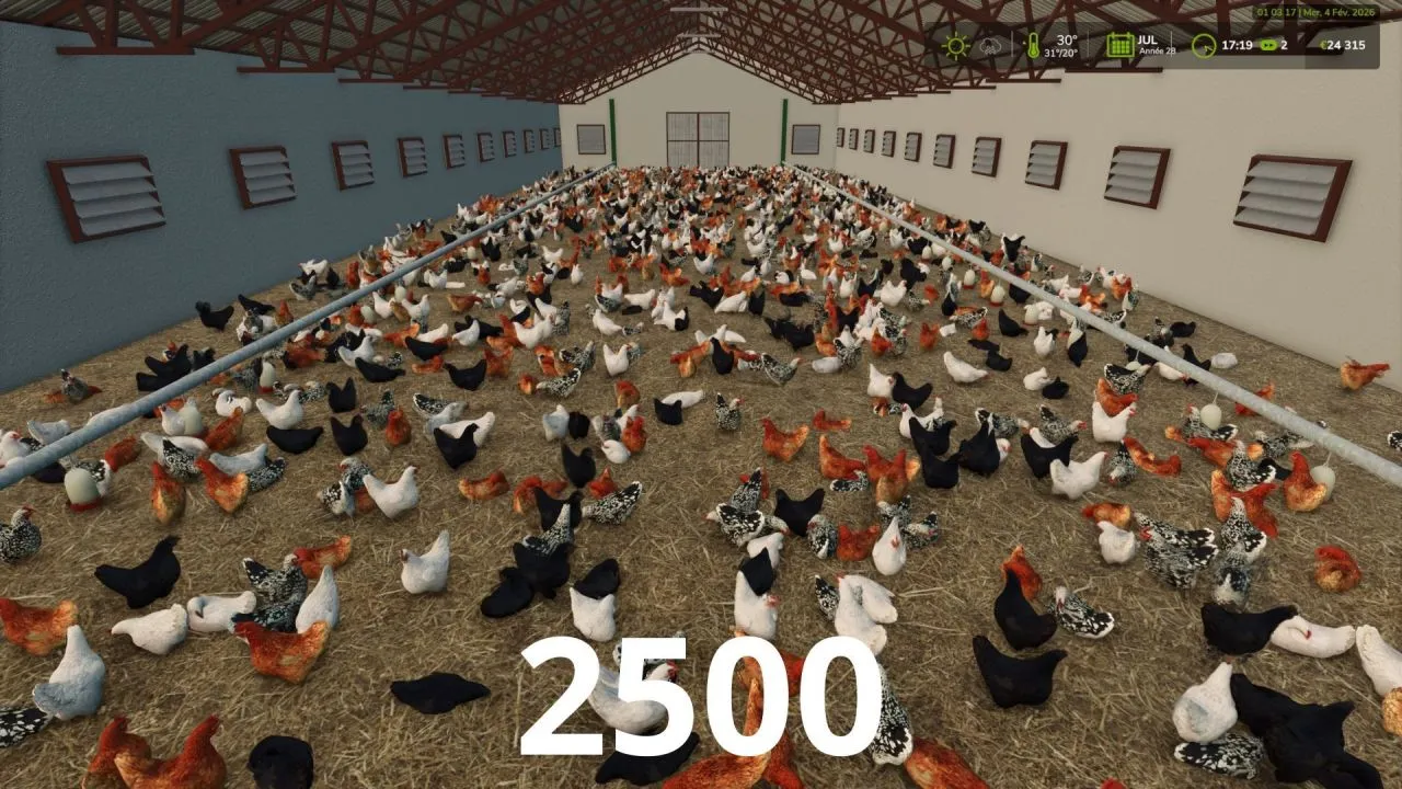 Efektywny More visual animals: Do 2500 Zwierząt w Zagrodzie dla Farming Simulator 25