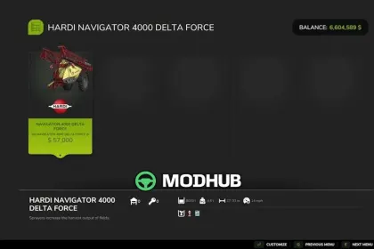 Обприскувач Hardi Navigator 4000 Delta Force Speedy v2.0 для FS25