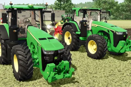 Powerful John Deere 8R Tractor Pack (2019/2022/8RX) for Farming Simulator 25 — 2