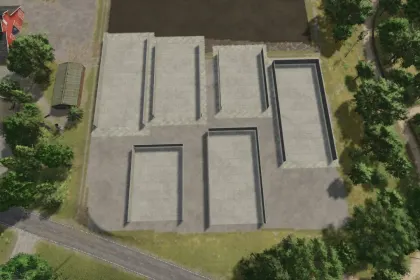 Міцні Бетонні BunkerSilos Concrete BunkerSilos для FS25 — 6 Розмірів для Силосу — 6