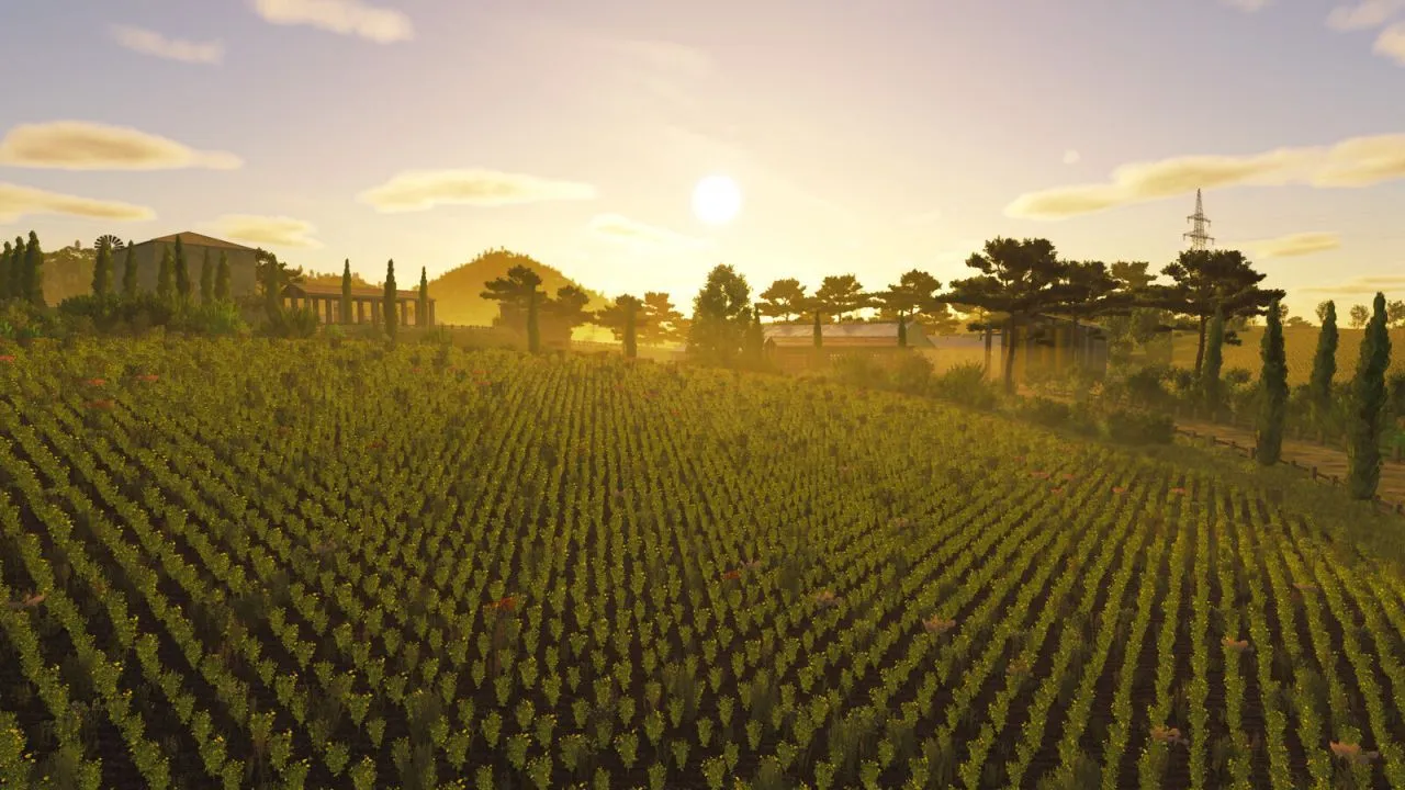 Сонячна Карта Mediterranean Italy для Farming Simulator 25 — Італійські Пагорби, Виноградники та Виробництва
