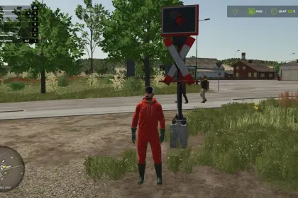 St. Andrew's cross – Placeable railway crossing signal для Farming Simulator 25