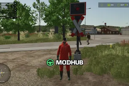 St. Andrew’s cross – Placeable railway crossing signal for FS25