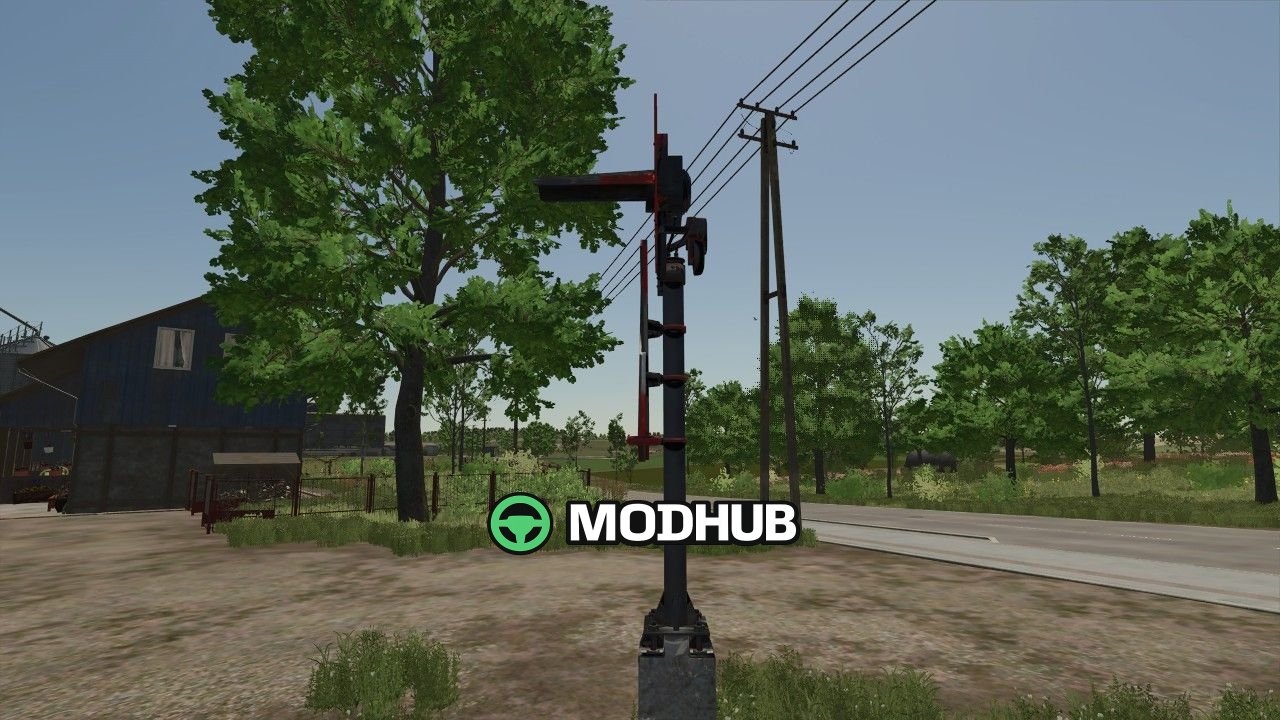 St. Andrew’s cross – Placeable railway crossing signal for FS25