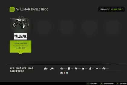 Легендарний Самохідний Обприскувач AGCO Willmar Eagle 8600 — Олдскульний Стиль для FS25 — 2