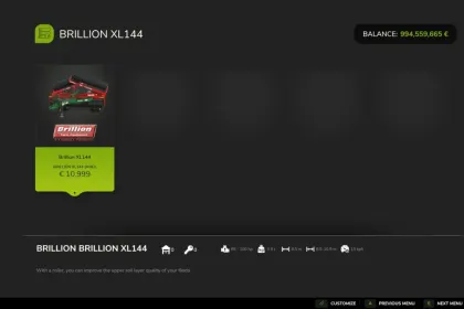 Ефективний Коток-Подрібнювач Brillion XL144 для Ідеального Вирівнювання Полів у FS25 — 6