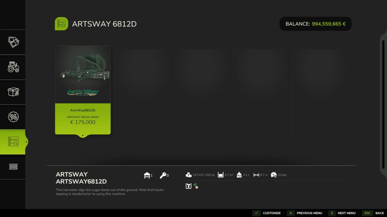 Efektywny Kombajn Buraczany Artsway 6821D do Farming Simulator 25 - Zrzuty ekranu