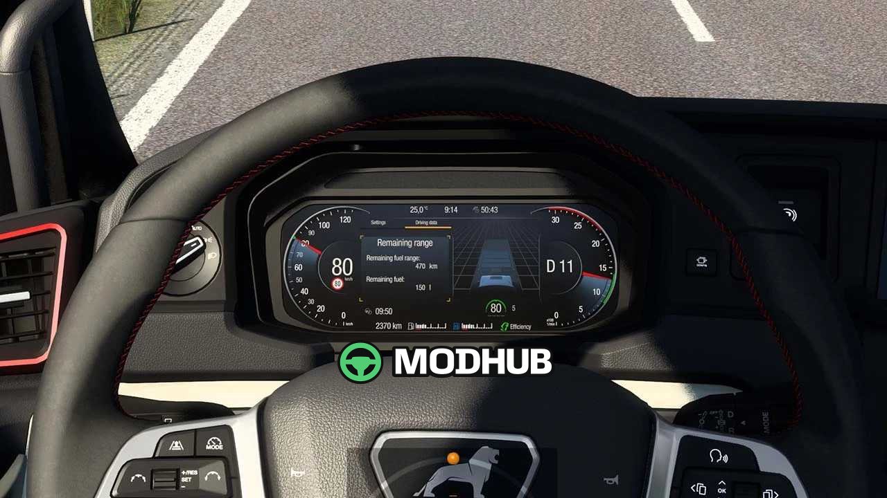 Панель приладів MAN TGX 2020 Improved Dashboard v2.01 1.60 для ETS2