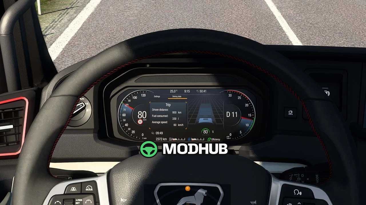 Панель приладів MAN TGX 2020 Improved Dashboard v2.01 1.60 для ETS2