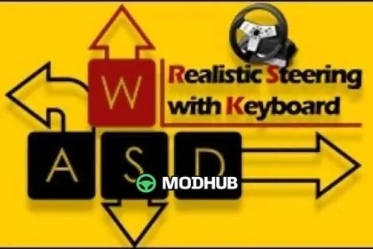 Кермо з клавіатури Realistic v4.0.21 [1.61] для ETS2