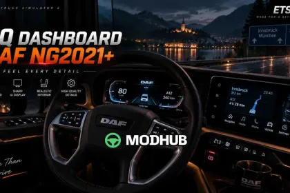 High-Quality-Dashboard DAF NG2021+ V2.13 für ETS2