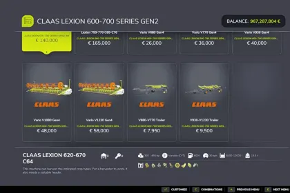 Комбайн CLAAS Lexion 600/700 GEN 2 для Farming Simulator 25 — 3