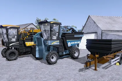 Збиральні комбайни та причепи для винограду й оливок для Farming Simulator 25