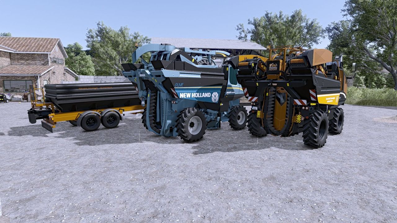 Збиральні комбайни та причепи для винограду й оливок для Farming Simulator 25