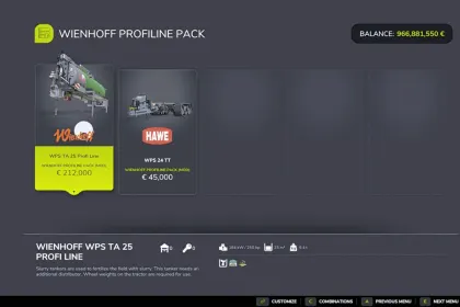 Wienhoff Profiline Pack interchangeable systems for Farming Simulator 25 — 4