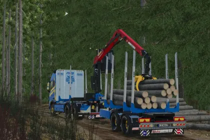 Przyczepa do transportu drewna Riedler RUZ220-L do Farming Simulator 25 — 4