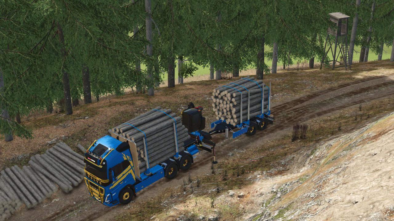 Przyczepa do transportu drewna Riedler RUZ220-L do Farming Simulator 25