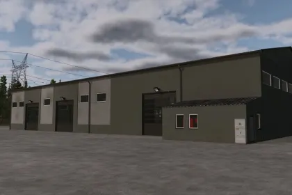 Фермерський ангар з майстернею Large Hall With Workshop для Farming Simulator 25
