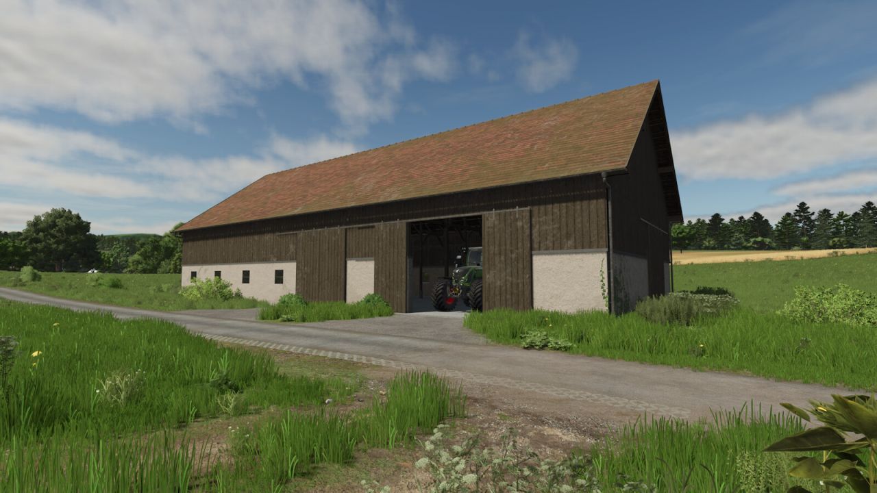 Майстерня-склад старої техніки з сіно-горищем для Farming Simulator 25