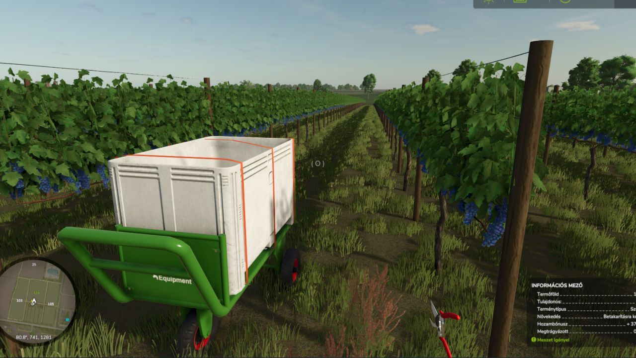 Realistyczne Narzędzie Ręczne do Zbioru Winogron — Ręczny Zbiór Winogron dla Farming Simulator 25
