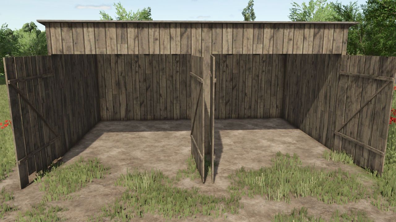 Authentische Alte Holzgarage — Stilgebäude für Ihren Bauernhof in FS25