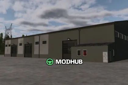 Великий ангар з майстернею V1.0 для FS25
