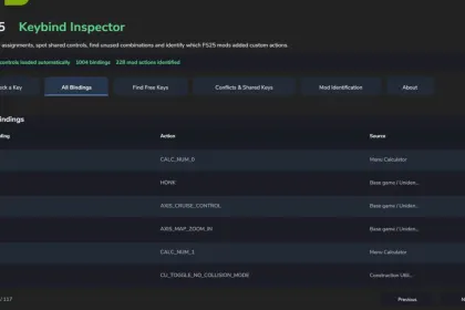 Keybind Inspector для Farming Simulator 25 — 2