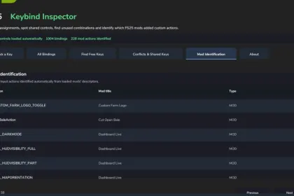 Keybind Inspector для Farming Simulator 25 — 5