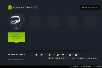 Leistungsstarker Getreide-Lkw Scania P220/360-7L/9L für Farming Simulator 25 — 4