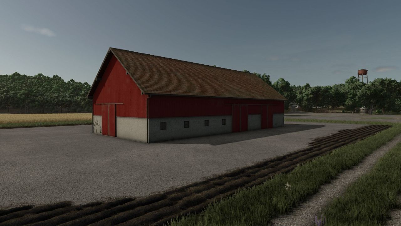 Swedish machine hall with hayloft для Farming Simulator 25