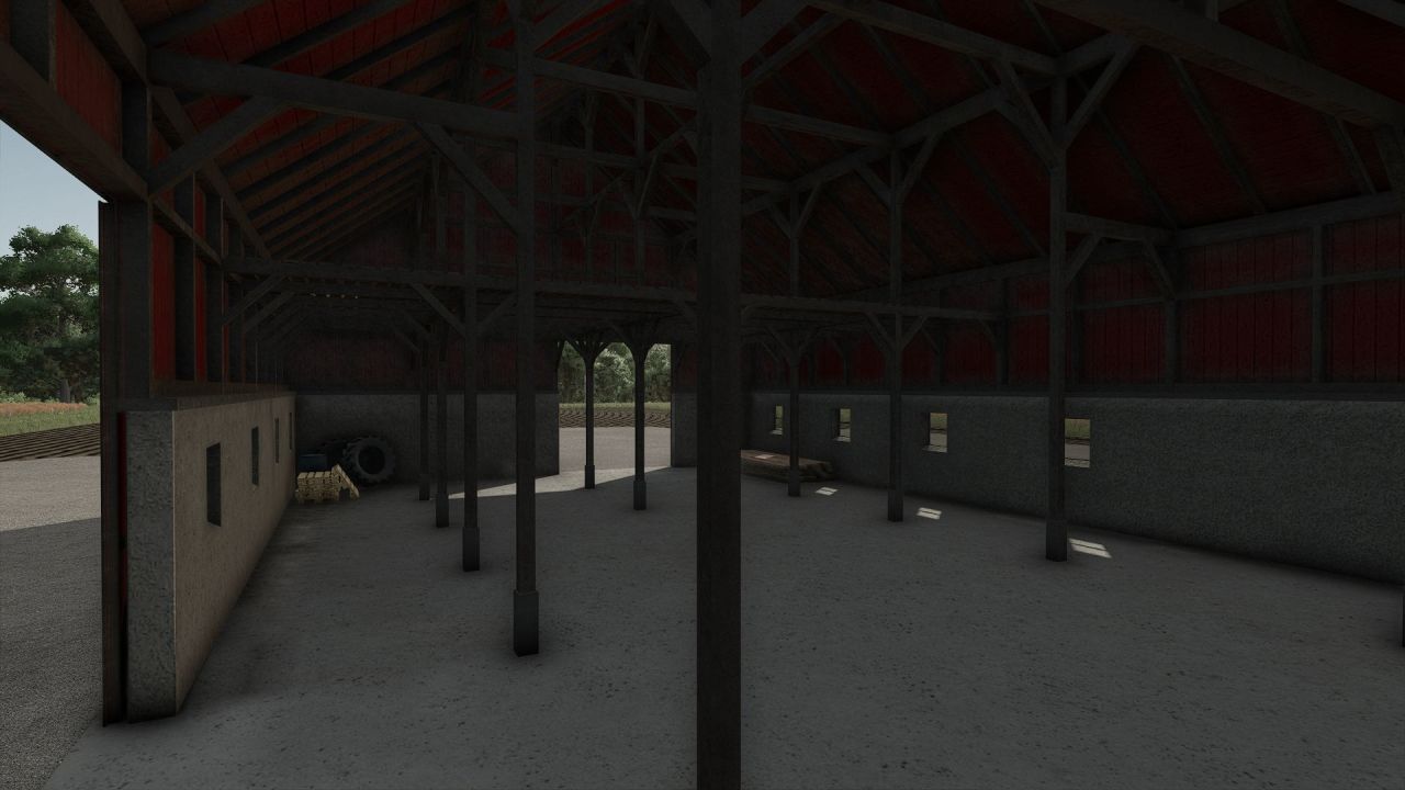 Swedish machine hall with hayloft для Farming Simulator 25