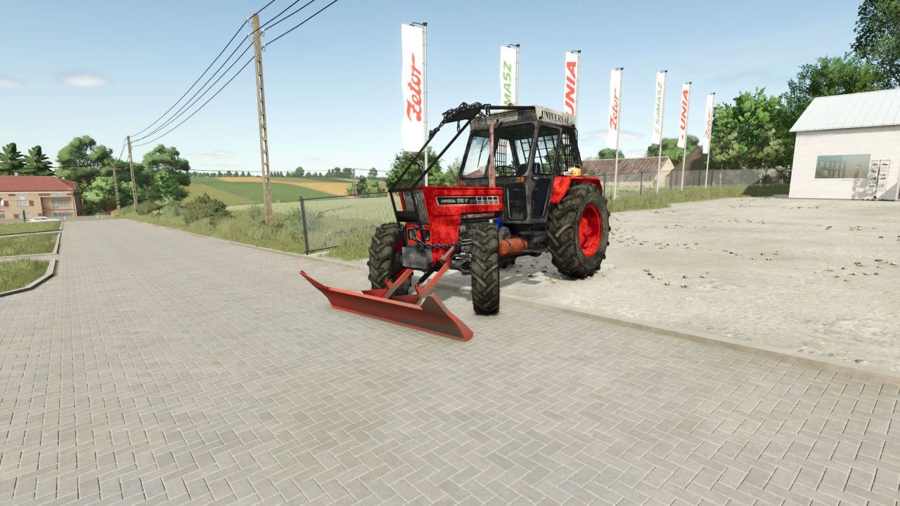 Effizienter Forsttraktor UTB 1010 Forestry mit Schaufel und fester Kamera für FS25