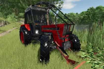 Effizienter Forsttraktor UTB 1010 Forestry mit Schaufel und fester Kamera für FS25 — 4