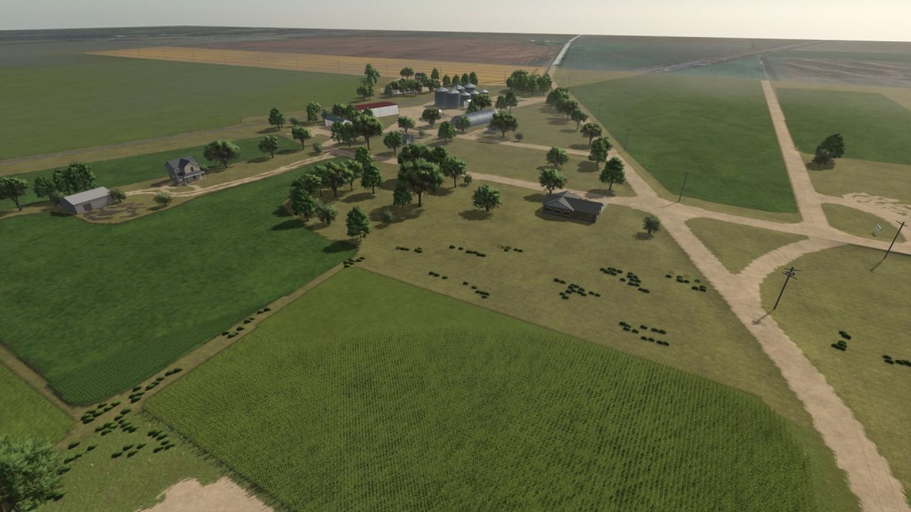 Realistische Karte Denman, NE 1x für Farming Simulator 25 — Flussfelder und echte Atmosphäre von Nebraska