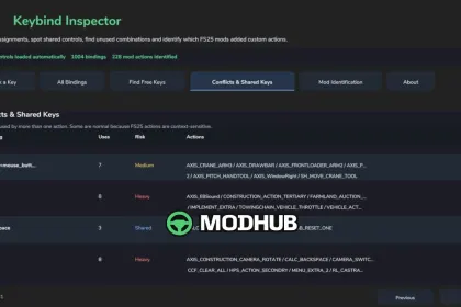 Інструмент Keybind Inspector V1.0 для FS25 — 4