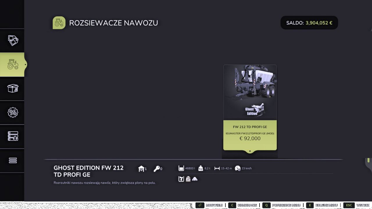 Effizienter Streuer Streumaster FW 212 TD Profi GE mit erweiterter Breite von 42 m für FS25