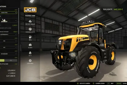 Leistungsstarker Traktor JCB Fastrac 3200 Xtra — Schnell 70 km/h und 600 PS für Farming Simulator 25