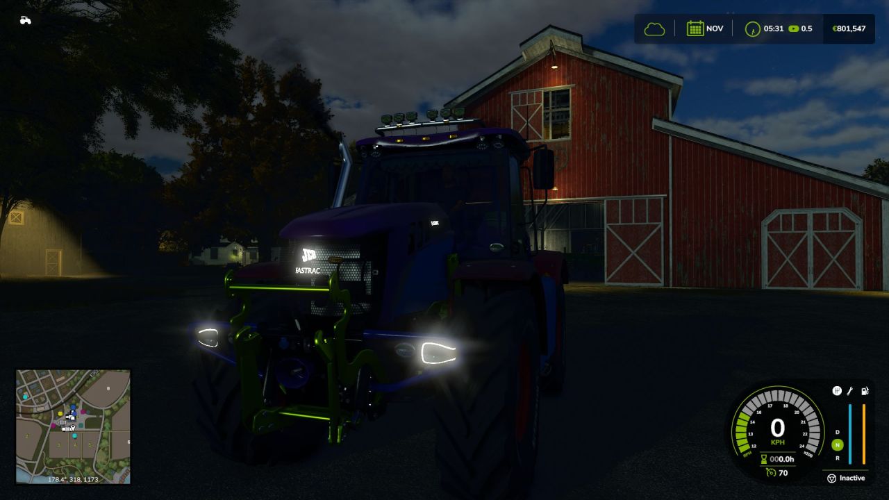 Leistungsstarker Traktor JCB Fastrac 3200 Xtra — Schnell 70 km/h und 600 PS für Farming Simulator 25