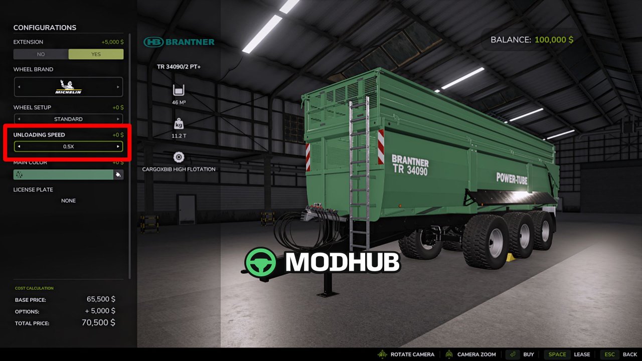 Налаштовувана швидкість розвантаження V1.1 для FS25