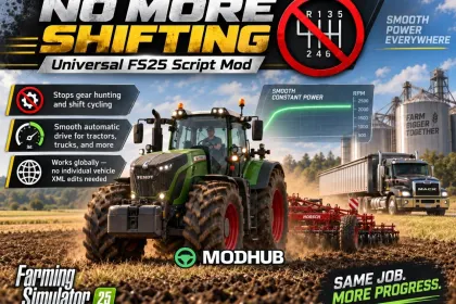 Автоматична коробка передач No More Gear Shifting v1.0 для FS25