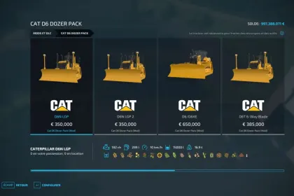 Пак дожних бульдозерів CAT D6 для Farming Simulator 22 — 2
