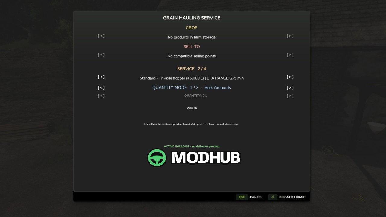 Сервіс перевезення зерна Getreidetransport-Service V1.0 для FS25