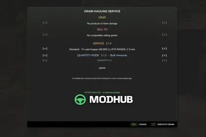 Сервіс перевезення зерна Getreidetransport-Service V1.0 для FS25 — 2