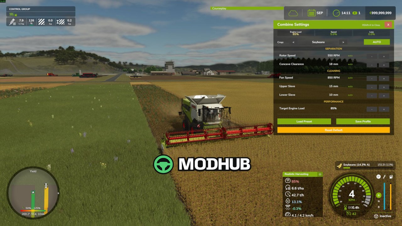 Симулятор Realistic Harvesting V1.5.2 для FS25