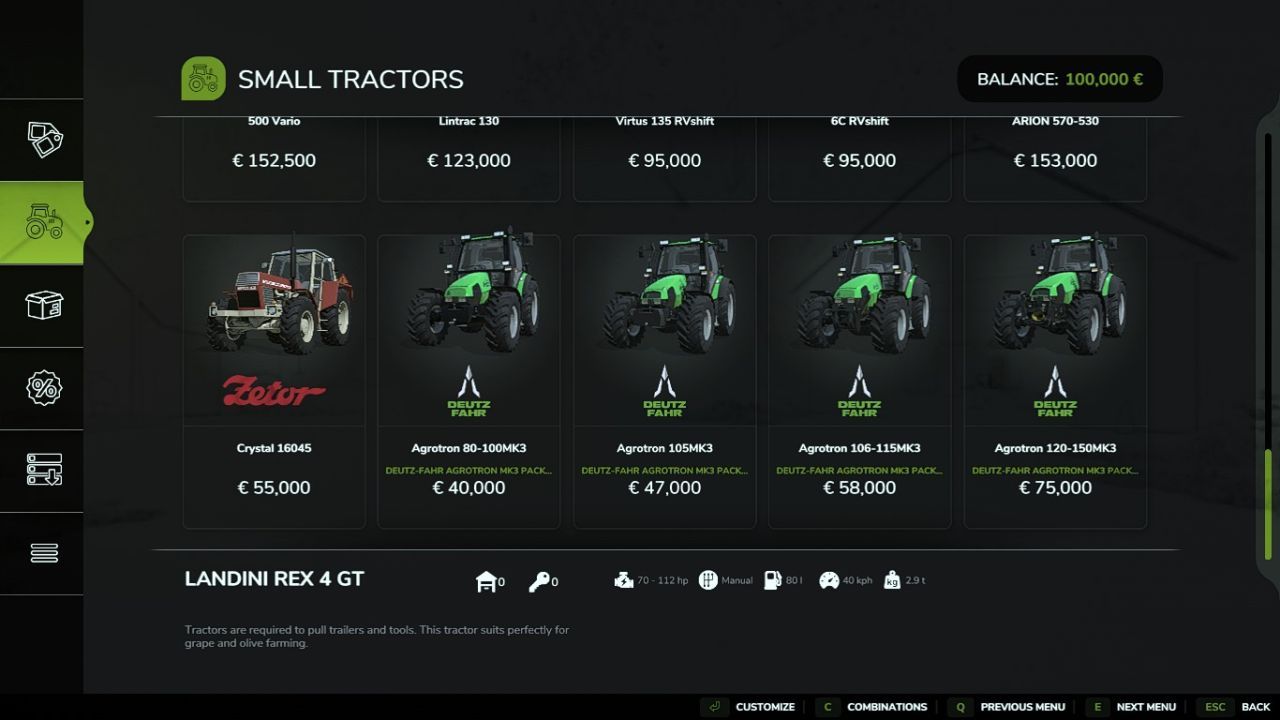 Leistungsstarkes Traktorpaket Deutz Fahr Agrotron 80-150 MK3 für Farming Simulator 25