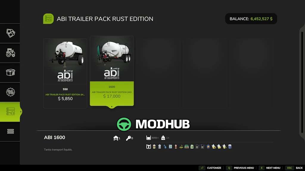 Причіп ABI Trailer Pack Rust Edition v1.2 для FS25
