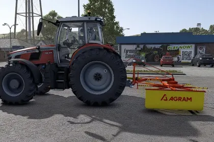 Mounted Single-Rotor Windrower Agram for Farming Simulator 25